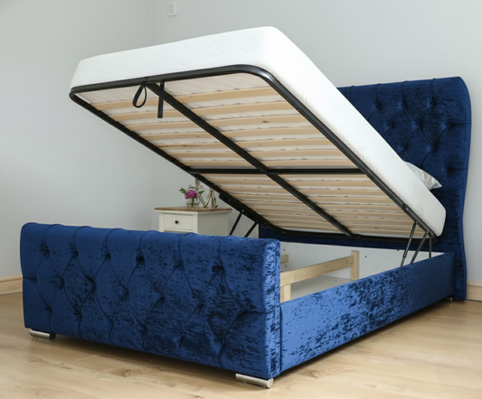 Ottoman Oxford Wingback Bed